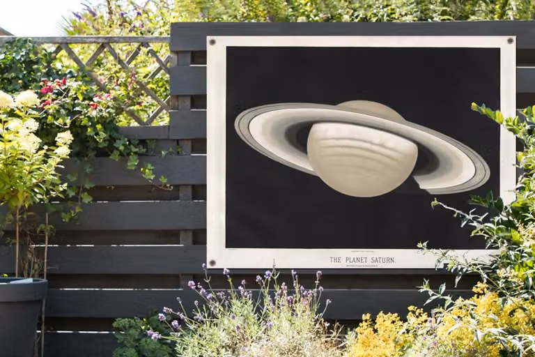 GreatGardenPosters Tuinposter Saturnus schilderij van Étienne Léopold Trouvelot B: 120 cm, H: 90 cm