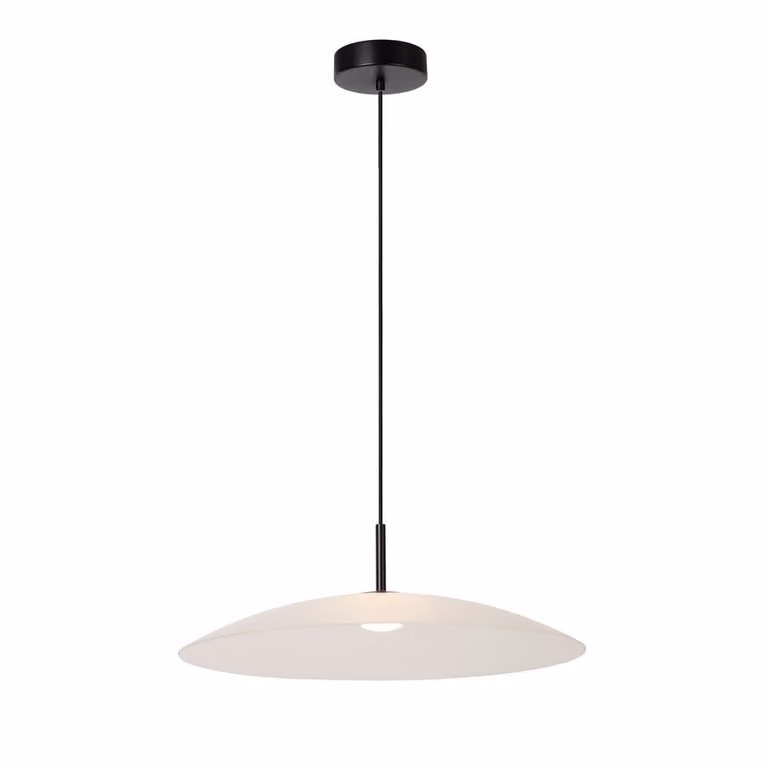 Lucide Menga Hanglamp - Wit Glas - Ø 60 cm - Dimbare LED - Modern en Rond