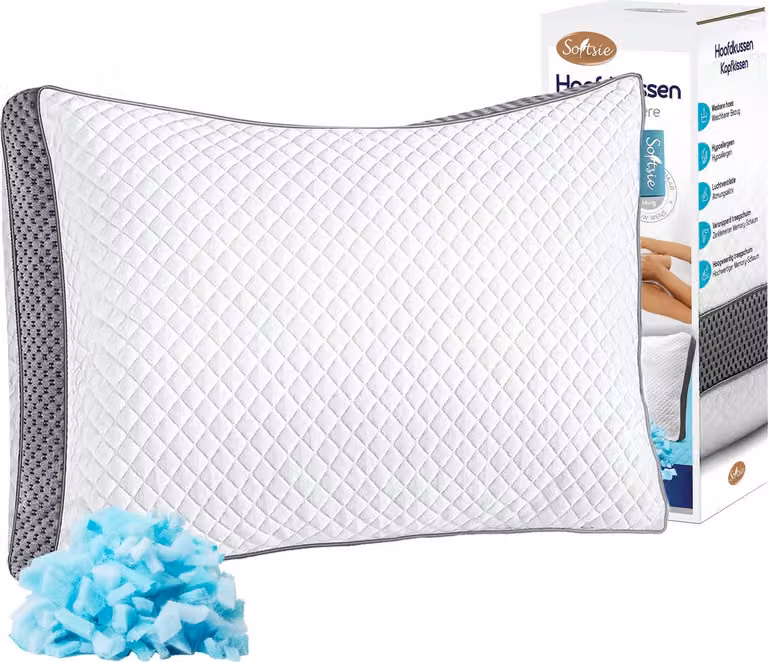 Softsie Traagschuim Hoofdkussen - Ergonomisch en Verstelbaar Slaapkussen - 70 x 50 cm