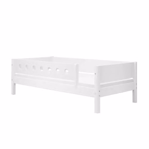 Flexa White Bedbank met rugleuning en barrière voor kinderen, B/D/H: 90 x 200 cm