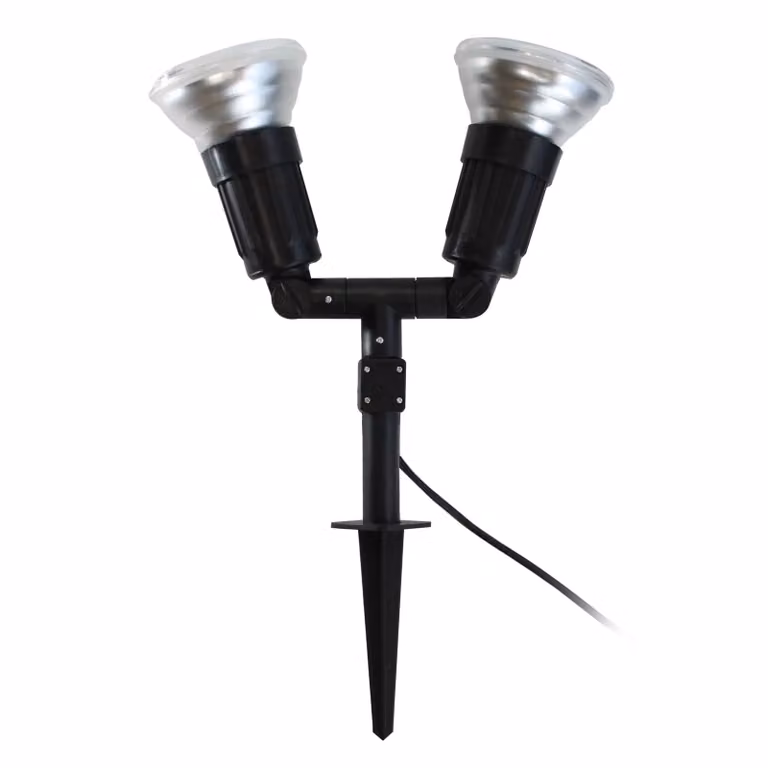 Megatron Cappi 2-lamps aardspies-spot, zwart, Kunststof, Modern