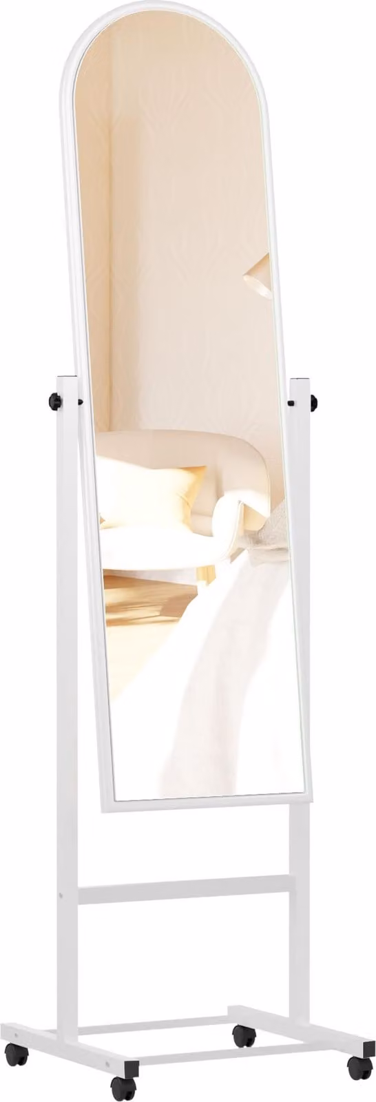 Vrijstaande spiegel CLP Evoir 317226 - Wit - B/D/H: 39 x 39 x 151 cm