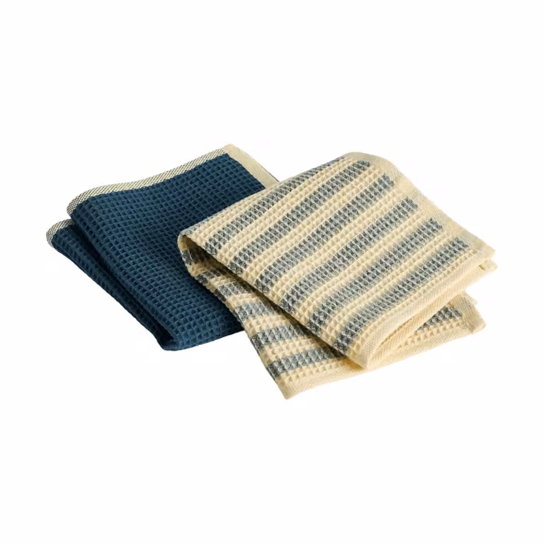 HAY Canteen theedoek 2-pack Geel-groen mix 31x31 cm