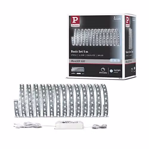 Paulmann MaxLED 500 LED-strip basisset, koelwit, zilver