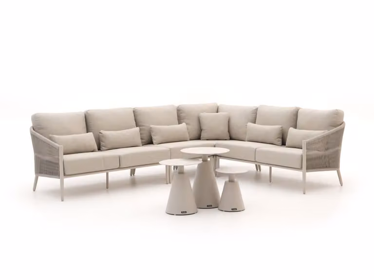 Bellagio Hoek loungeset voor 6 personen in beige met aluminium frame