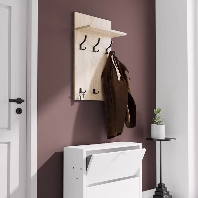 Wandkapstok MIDI Kledinghanger Muur Sonoma/Zwart