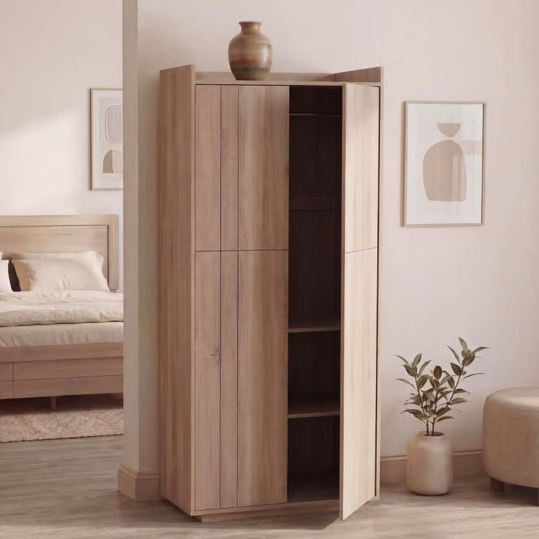 Mendler Kledingkast HWC-P44 met 2 deuren, Sonoma-eikenlook, H x B x D: 184 x 80 x 40 cm