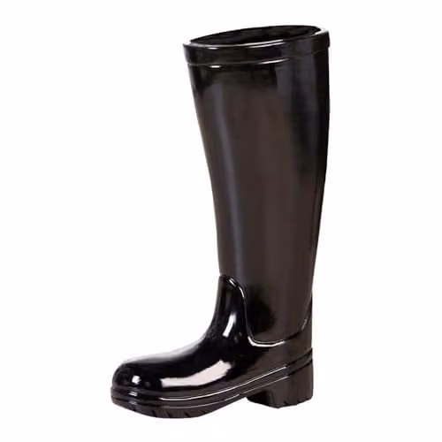 Casablanca Decoratieve Paraplustandaard met Wateropvangbak, Keramiek, Zwart, B: 26 cm, D: 11 cm, H: 45 cm