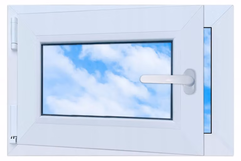 LORAC PVC-raam wit met dubbel glas en draai- en kiepfunctie, B: 60 cm, H: 40 cm, linksdraaiend