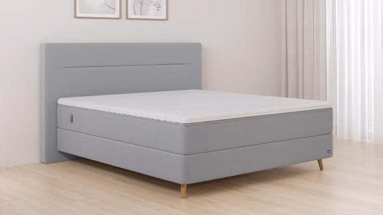 BRUNO Original boxspring lichtgrijs B/D/H: 140 x 200 cm