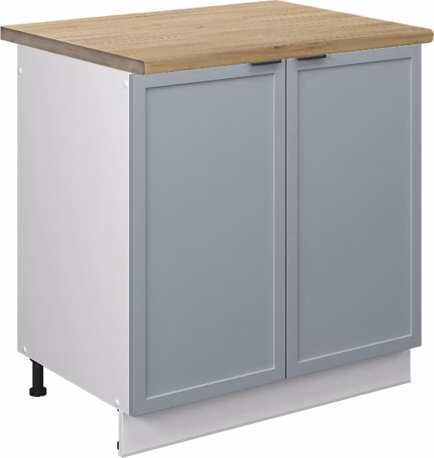 Vicco Fame-Line Wastafelkast Licht blauw-grijs met Eiken wasbak, 80 cm