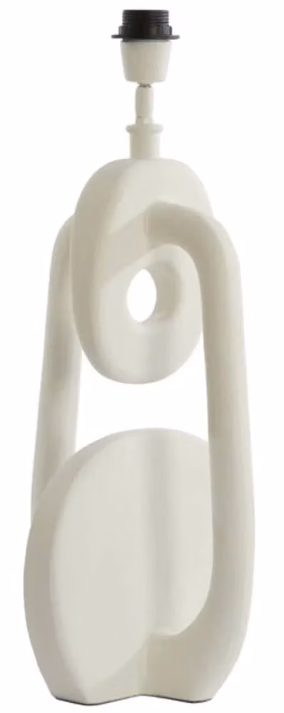 Light en Living CEPOS ronde keramische tafellampvoet in beige/wit, B/D/H: 25 x 25 x 48 cm
