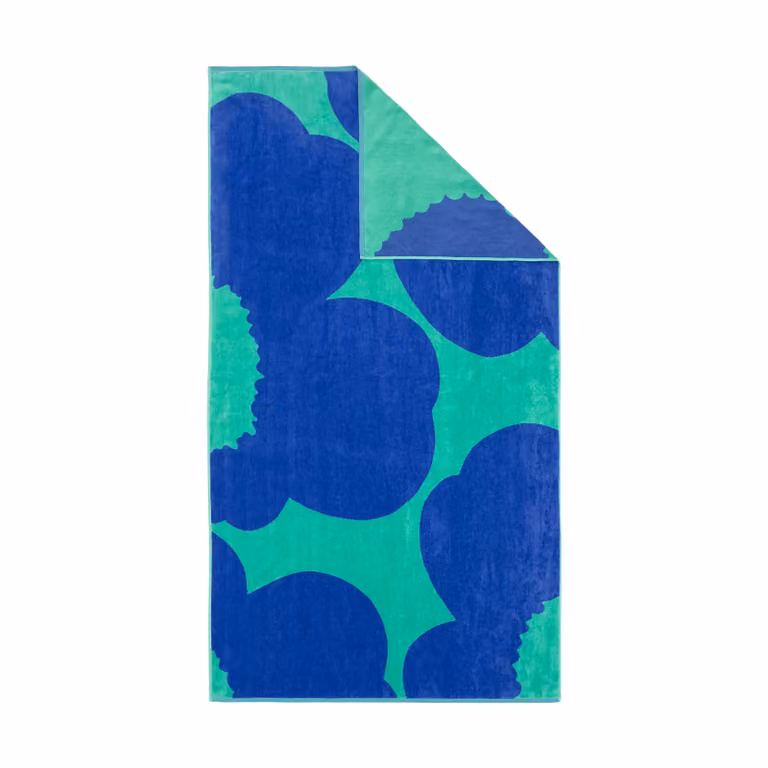 Marimekko Iso Unikko badhanddoek Teal-blue, 100 x 180 cm