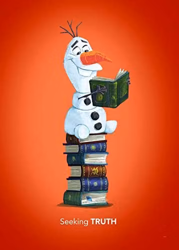 Komar Disney Frozen Olaf Reading Muurschildering Kunstdruk Breedte: 50 cm, Hoogte: 70 cm