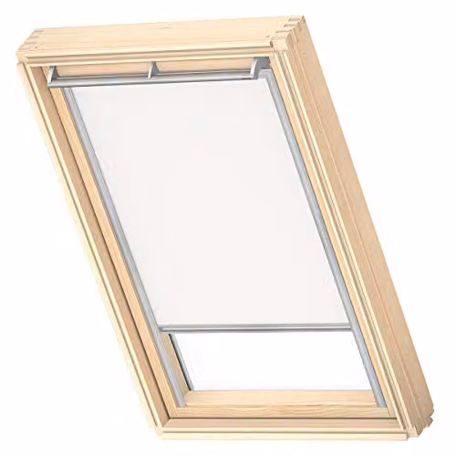 VELUX Verduisterend Rolgordijn DKL, Wit met Grijze Geleiders, M06