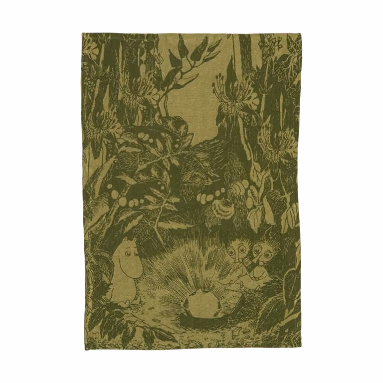 Moomin Arabia Mystikens skog keukendoek Groen, 45 x 65 cm