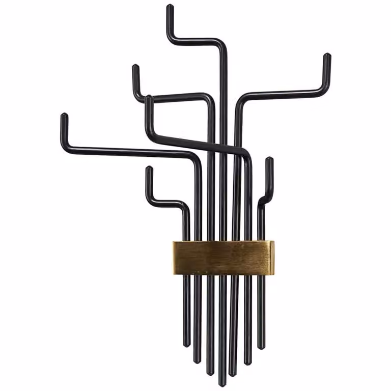 House Doctor Pipes kapstok met 7 haken in zwart of goud met matte afwerking