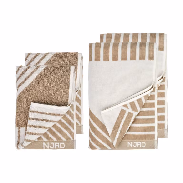NJRD Stripes handdoekenset 4-delig - Beige