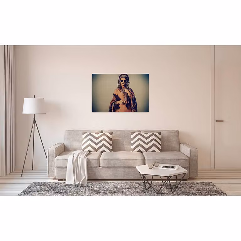 home24 La Bohème abstracte wanddecoratie beige B: 90 cm, H: 60 cm