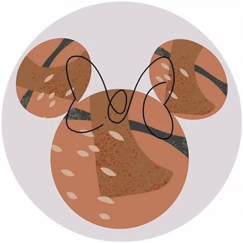 Komar Disney DOT ronde zelfklevende vlies-fotobehang Minnie Terra - Ø 125 cm - Multicolour