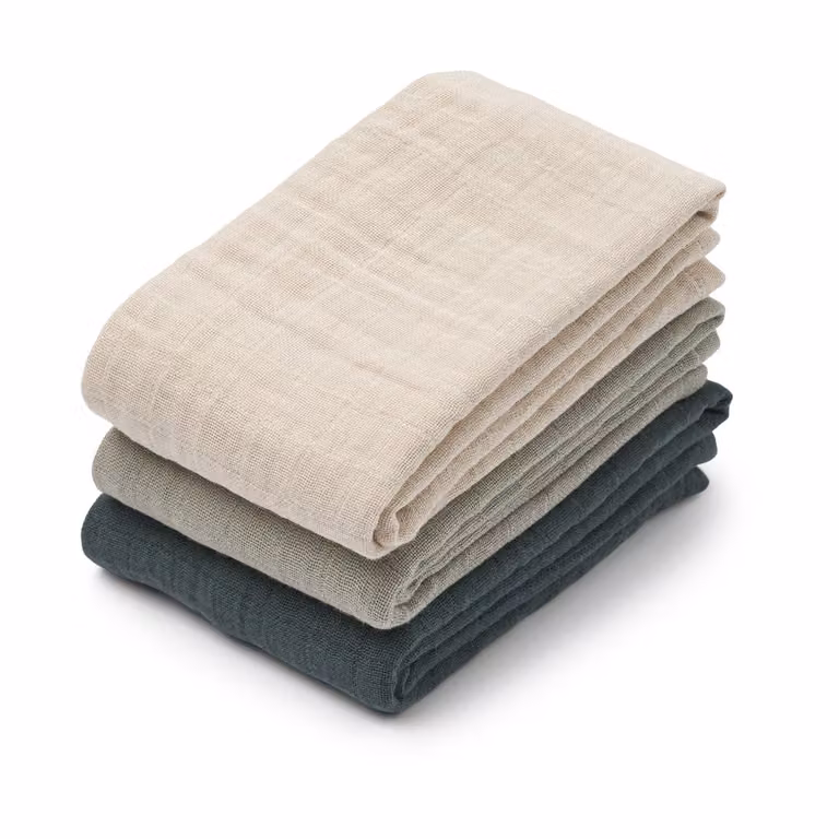Liewood Lewis muslin hydrofiele doek 3-delig Dove blue mix 65x65 cm