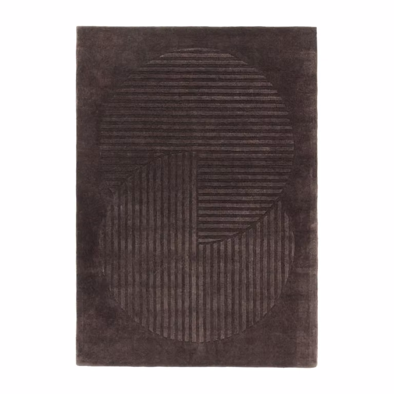 NJRD Levels Circles wollen vloerkleed Bruin, B: 240 cm, D: 170 cm