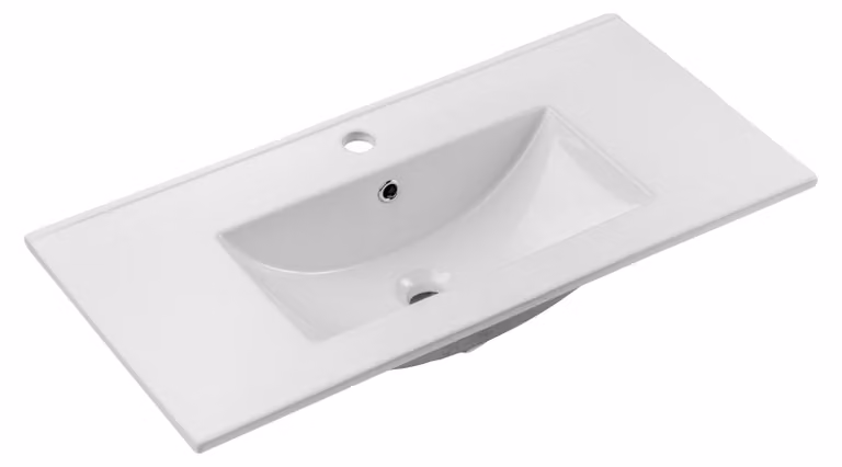 COMAD Keramische wastafel, wit, glanzend, rechthoekig, B/D: 62 x 40 cm