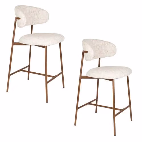 Housecraft Living barkruk Claes met houten frame en stoffen bekleding