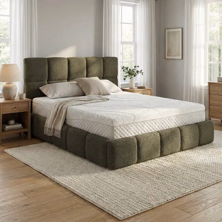 Mörgenn Bedframe Calma met opbergruimte - Mosgroen - 180 x 200 cm - Zonder matras