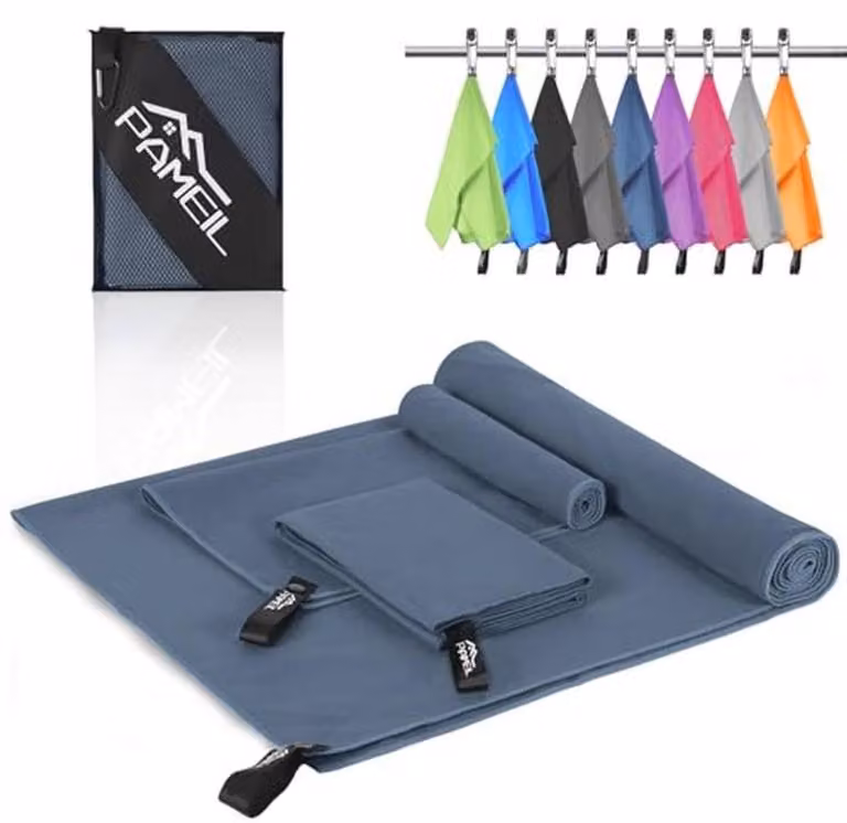 Microvezel handdoekenset van 3 stuks voor sport en reizen, sneldrogend en super absorberend, Breedte: 160 cm, Diepte: 80 cm