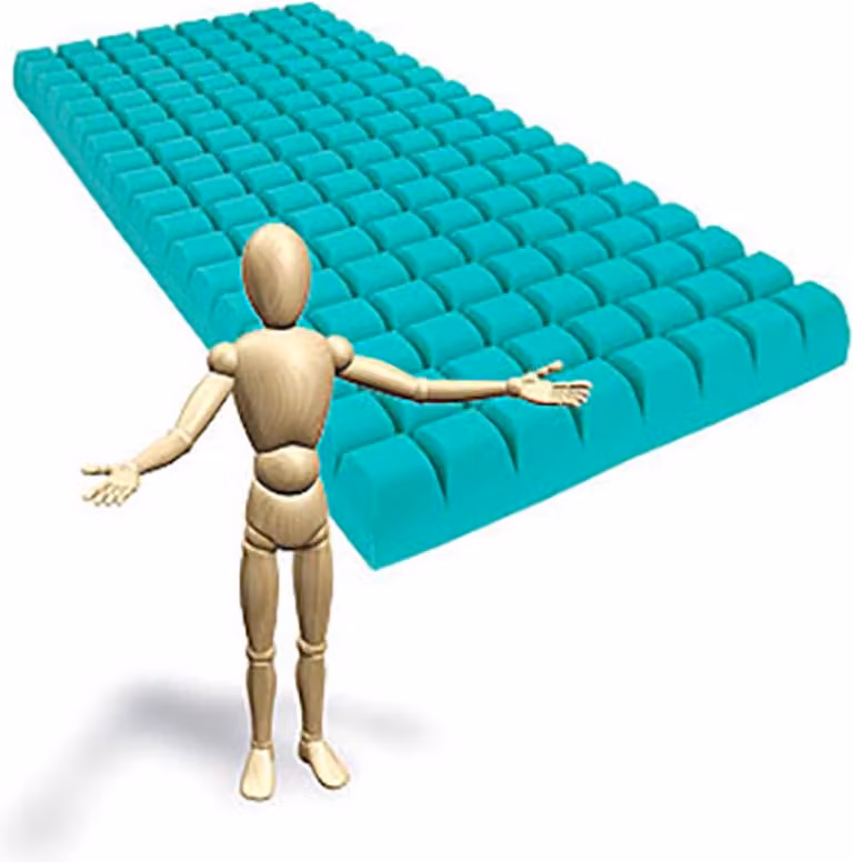 Standaard Zorgbedmatras van Schuimstof voor Senioren, 14 cm dik, B: 90 cm, L: 200 cm