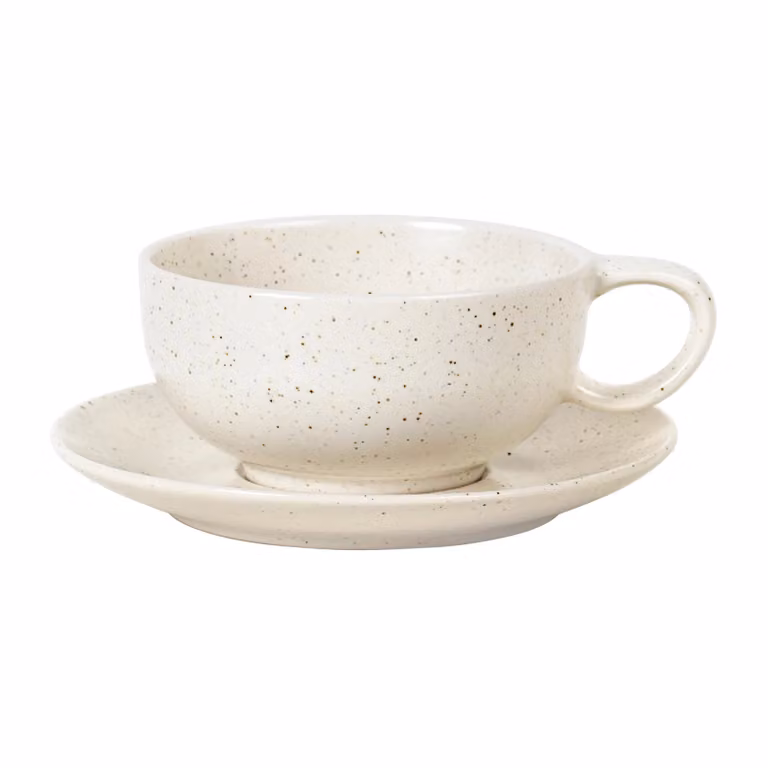 Broste Copenhagen Nordic Vanilla koffiekop met schotel 25 cl Cream with grains