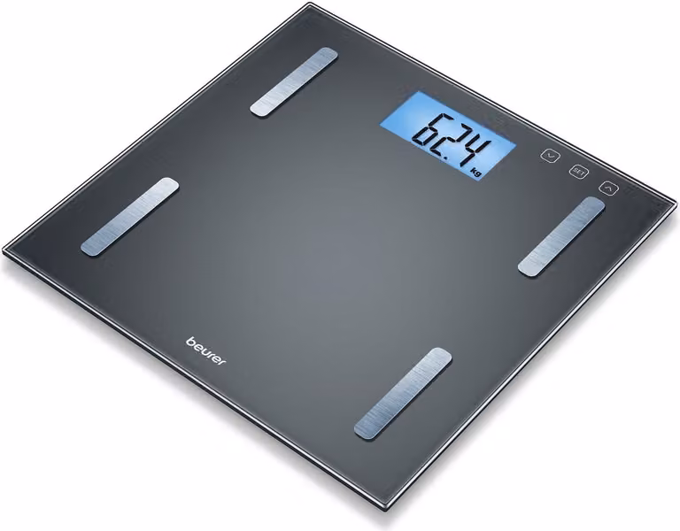 Beurer Vetanalyseweegschaal met BMI-berekening en 10 geheugens, maximaal 180 kg