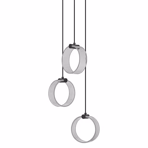 Osram Decor Circle decoratieve hanglamp, zwart, 3 lichtpunten, ringvormig design