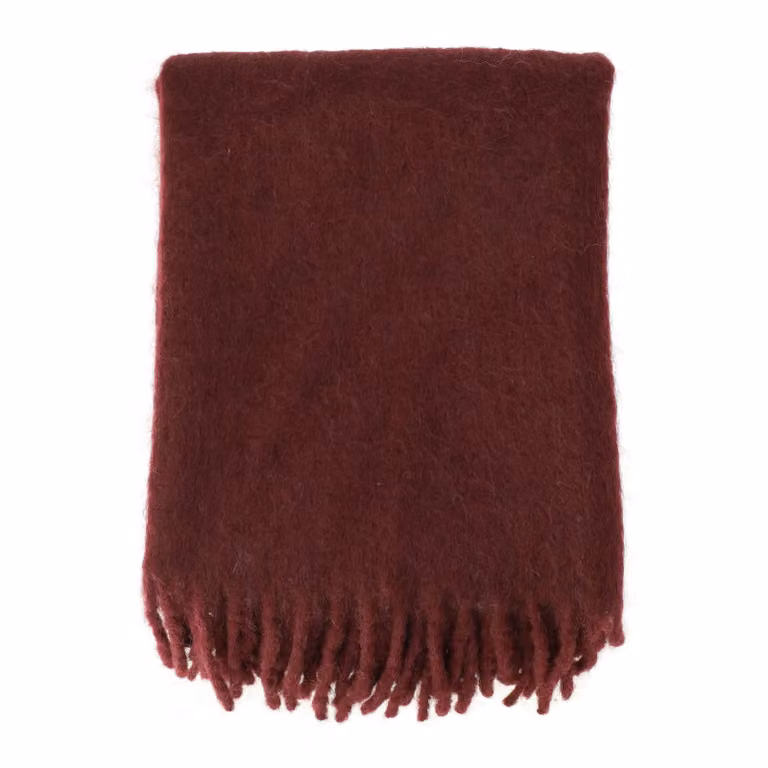Scandi Living Dune mohair plaid Plum, 130 x 170 cm