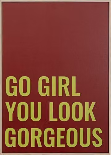 Kare Design Go Girl minimalistische muurafbeelding, bruin/groen, rechthoekig, H: 50 cm, B: 70 cm