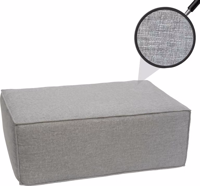Mendler Ottomaan HWC-O54 lichtgrijs, voetenbankje en chaise longue van stof, B/D/H: 97 x 38 x 70 cm