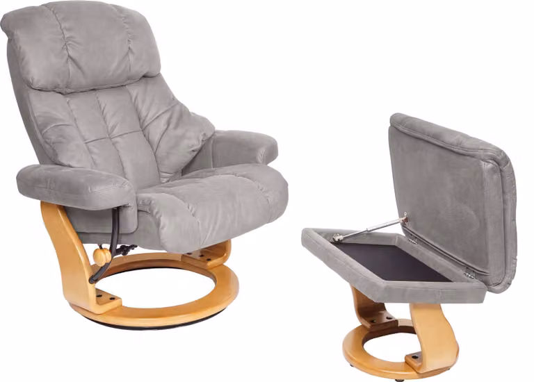 MCA Relax fauteuil Calgary XXL tv-fauteuil met voetenbank, lichtgrijs