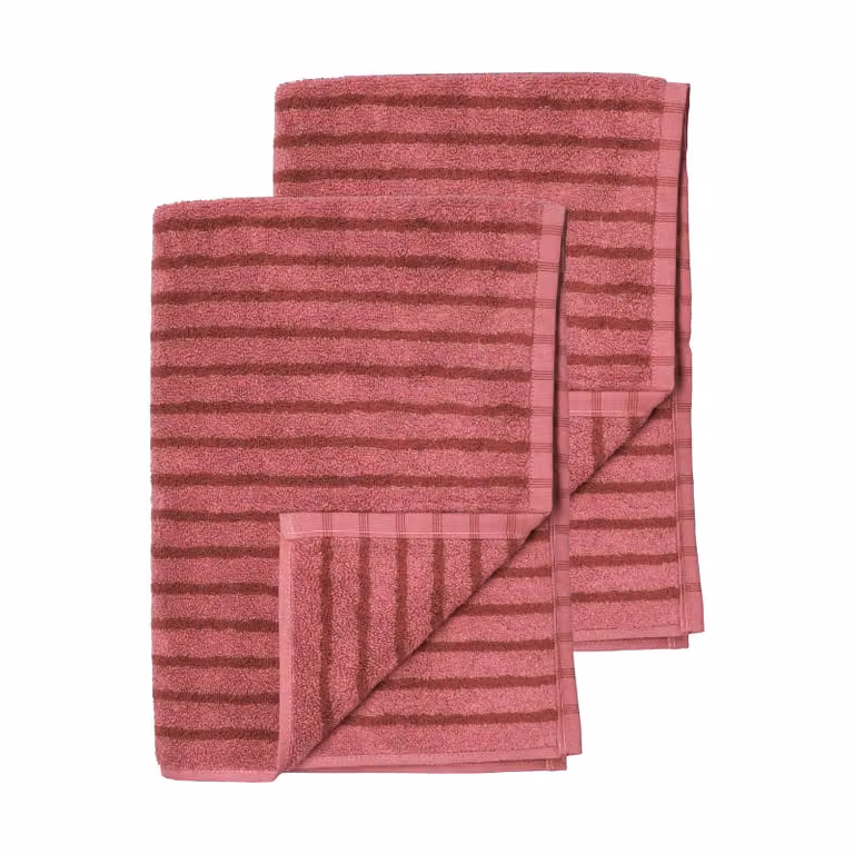 Scandi Living Drift badhanddoeken 2-pack - Roze-rood - Breedte: 100 cm, Lengte: 150 cm