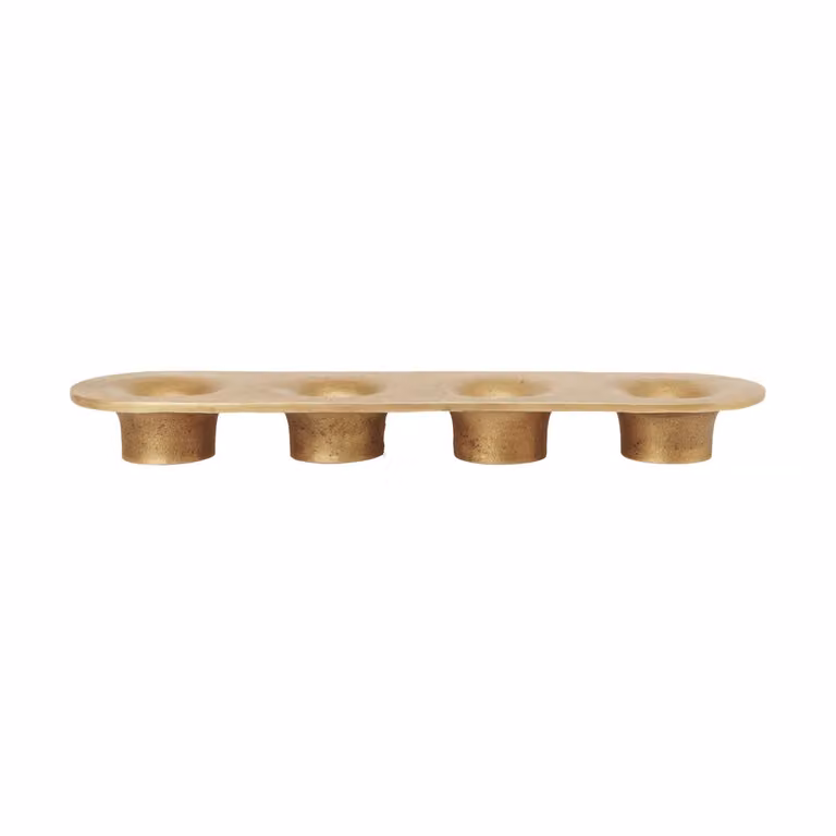 Ferm Living Soothe 4 kandelaar, goudkleurig metaal, B: 8 cm, H: 29 cm