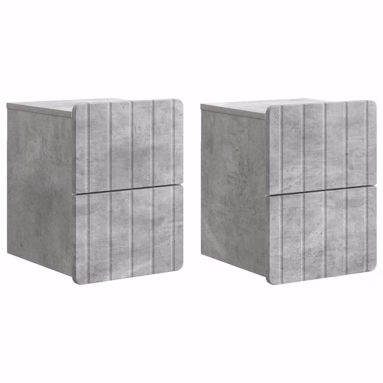 vidaXL Nachttafels 2 stuks - Vintage - Betongrijs - B/D/H: 33 x 34,5 x 43 cm