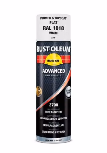 Rust-Oleum Hard Hat Advanced (2790) Primer & Topcoat - Mat - Zuiver Wit - 500 ml