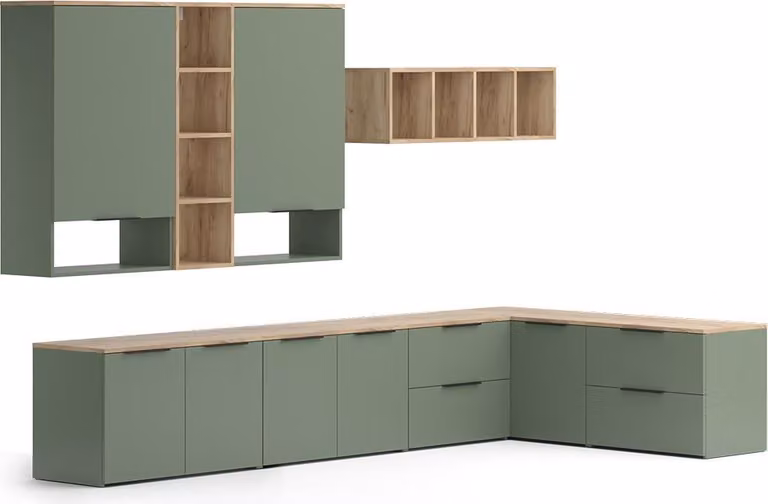 Vicco Wido Woonwand Groen, 9 delen, Model 57458