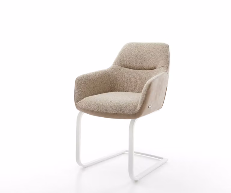 DELIFE Pejo-Flex Sledemodel Stoel met Pocketveer Kern in Wit en Beige
