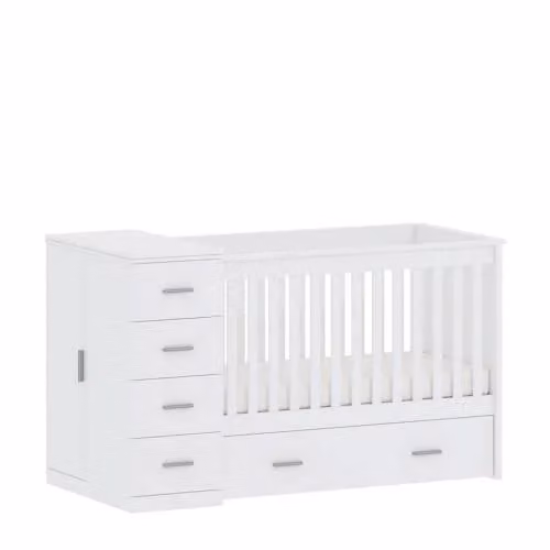 Cabino babykamer set met ledikant en commode in Memphis met lades, 60 x 120 cm