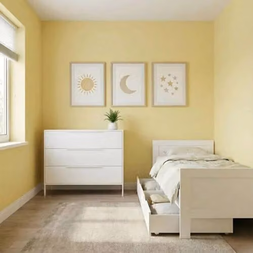 Born Lucky Tienerkamer Noel Wit - 2 Delig Set met Bed en Lade - 90x200 cm