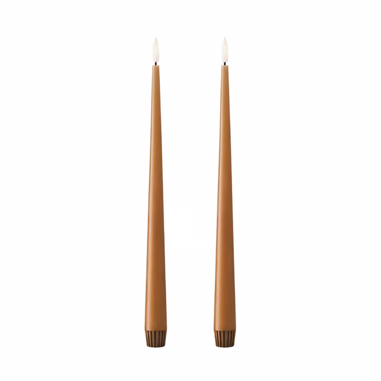 Ester & Erik LED Taper Kaarsen 2-pack Raw Toffee 30 cm