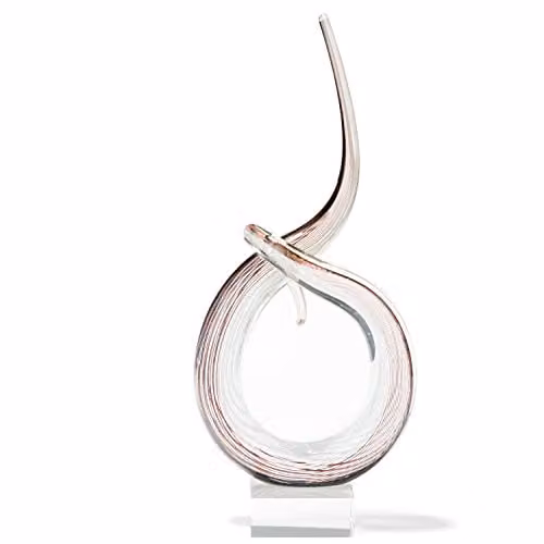 Leonardo Ease abstract sculptuur beige en transparant glas B/D/H: 10 x 20 x 50 cm