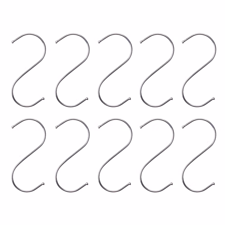QUVIO Ophanghaken Zilver Hoogte: 12 cm - 10 stuks