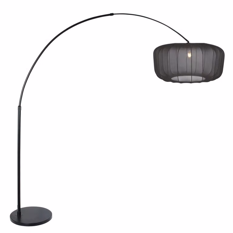 Steinhauer Vela Lino booglamp zwart met kap Ø60cm - 4565ZW